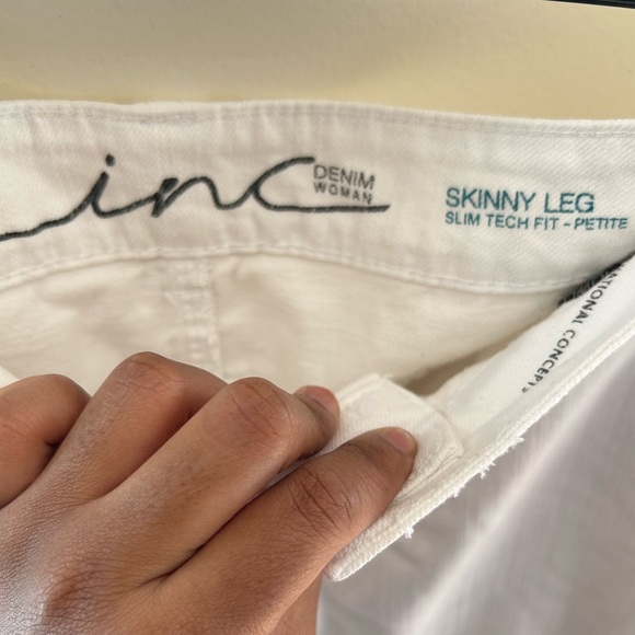 inc. White Plus Size Skinny Leg Slim Tech Petite Pants - Picture 5 of 7